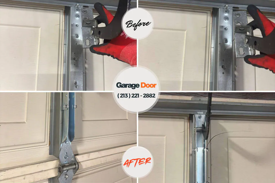 Before and after: garage door repair Buena Vista, MI
